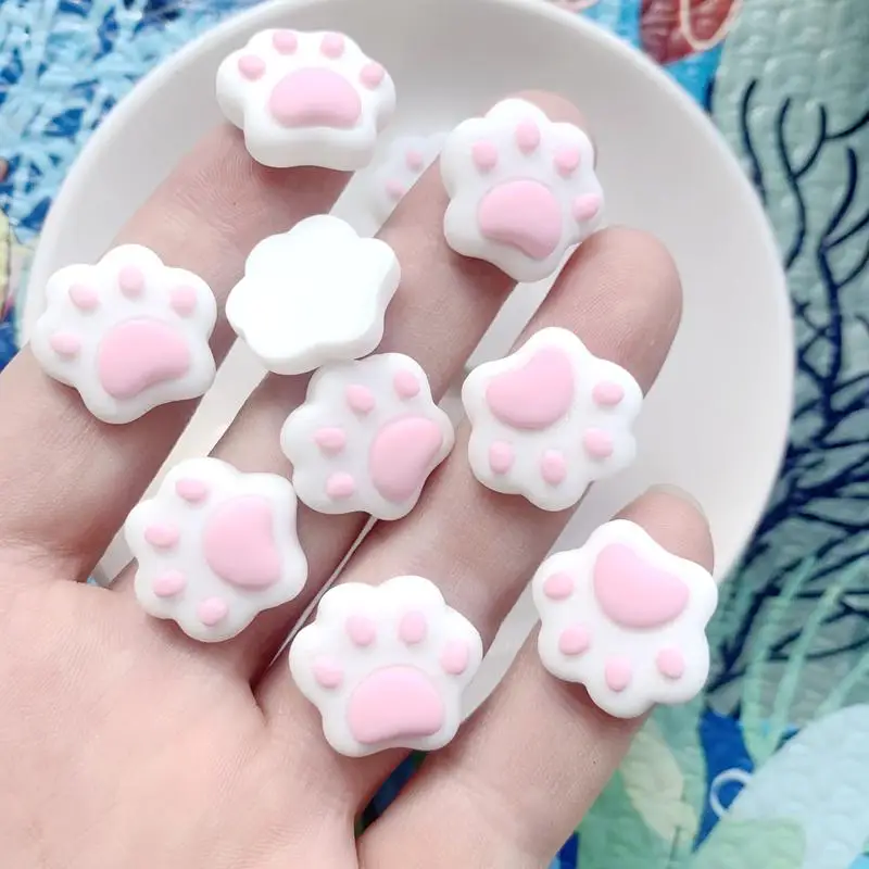 Lovely white polar bear paw resin flat back DIY decorative material scrapbook embellishments 30pcs/lot