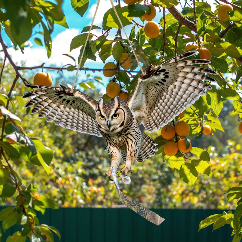 Waterproof Bird Scarer Simulation Owl Bird Repellent Pest Control Artificial Scarecrow With ReflectiveGood Quality