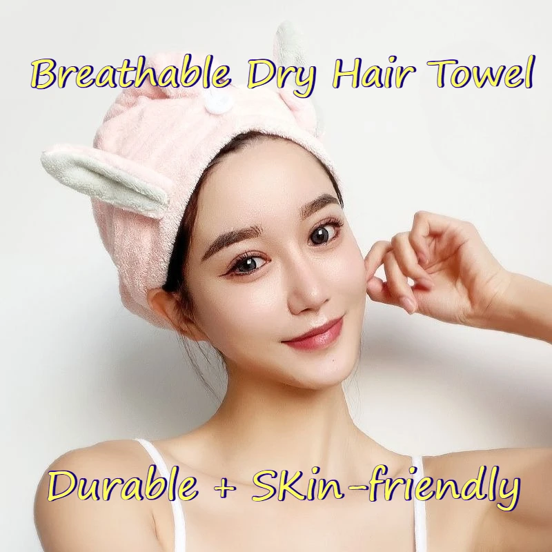 Dry Hair Towel Household Double-layers Waterproof Thick Women's Oilproof Shampoo Bathing Hat Wash Make-up Head Cover Hair Bonnet