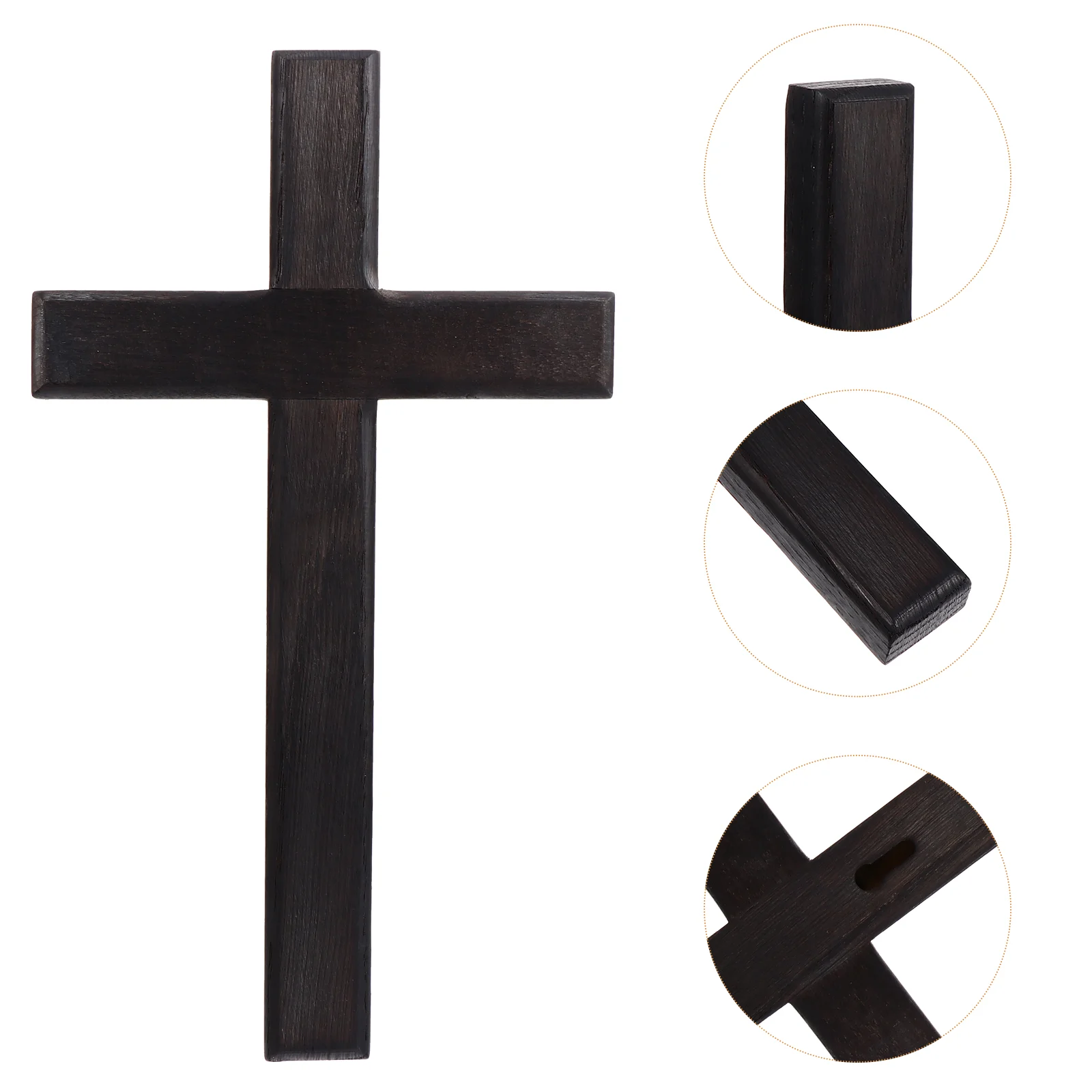 

1pc Wooden Cross Pendant Wooden Handicraft Cross Decor Christian Cross (Black) Hanging Cross Ornament