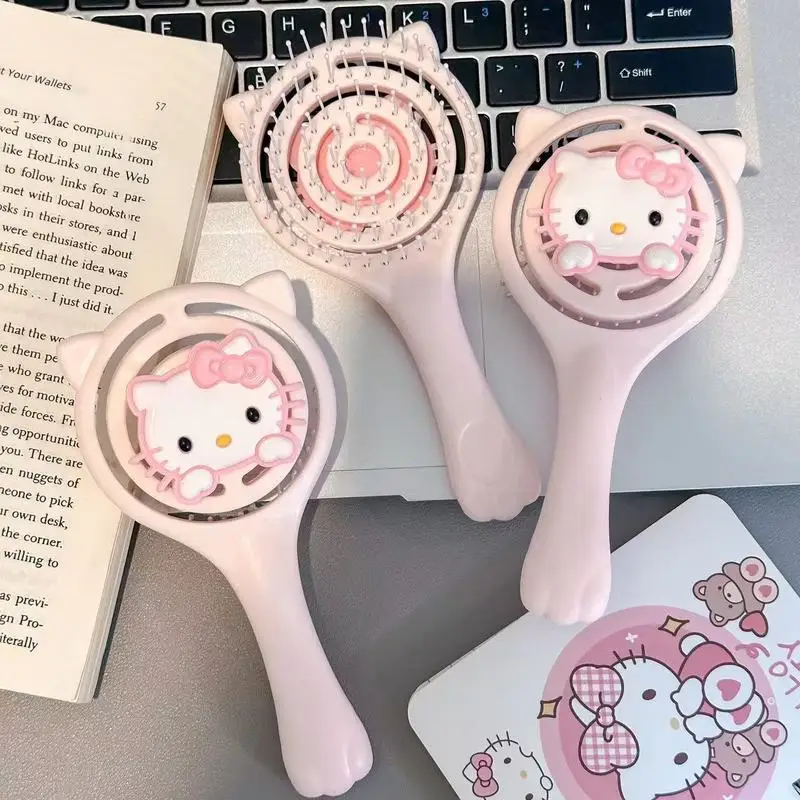 

Cute Style Hello Kitty Hollowout Mini Comb Massage To Relax Scalp Portable Dormitory Office Essential Items Household Goods Gift