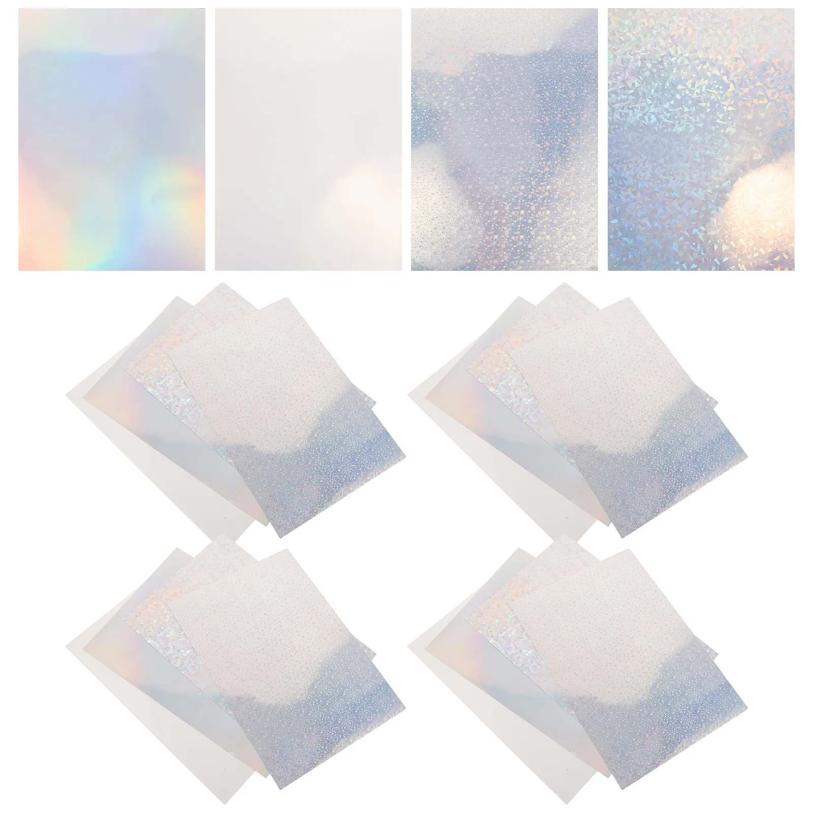 Holographic Sticker Sheet Set for Planner Decoration Notebook Art Craft Supplies Metallic Reflective Shimmering Glossy