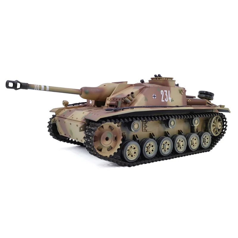 Henglong Kebinque 3868-1 char jouet télécommandé allemand pour garçons modèle militaire avec fonction de fumée cadeau de Simulation réaliste
