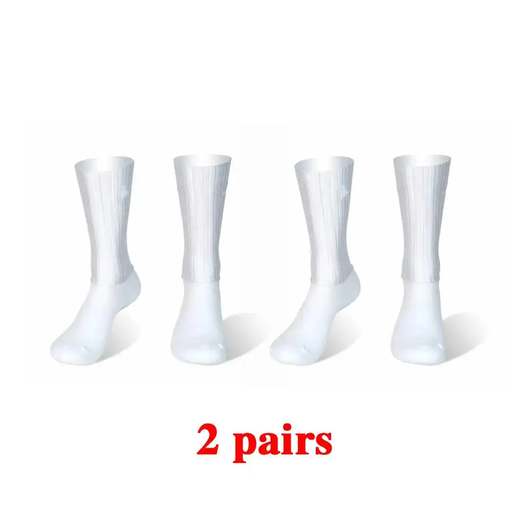 

2 pais Aero Cycling Summer Anti Socks Whiteline Slip Silicone Socks Men Bicycle Sport Running Bike Socks