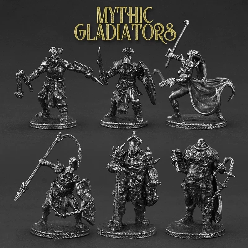 Metal Mythological Gladiator Ancient Soldier Figurine Miniature Model Tabletop Game Piece Desktop Ornament Crafts Gift for Boys