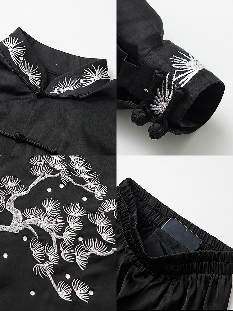 Women's Tai Chi Suit Fall Winter Ba Duan Jin Kung Fu Costume with Oriental Elegance for Martial Arts Competition Stage Performan - Image 4