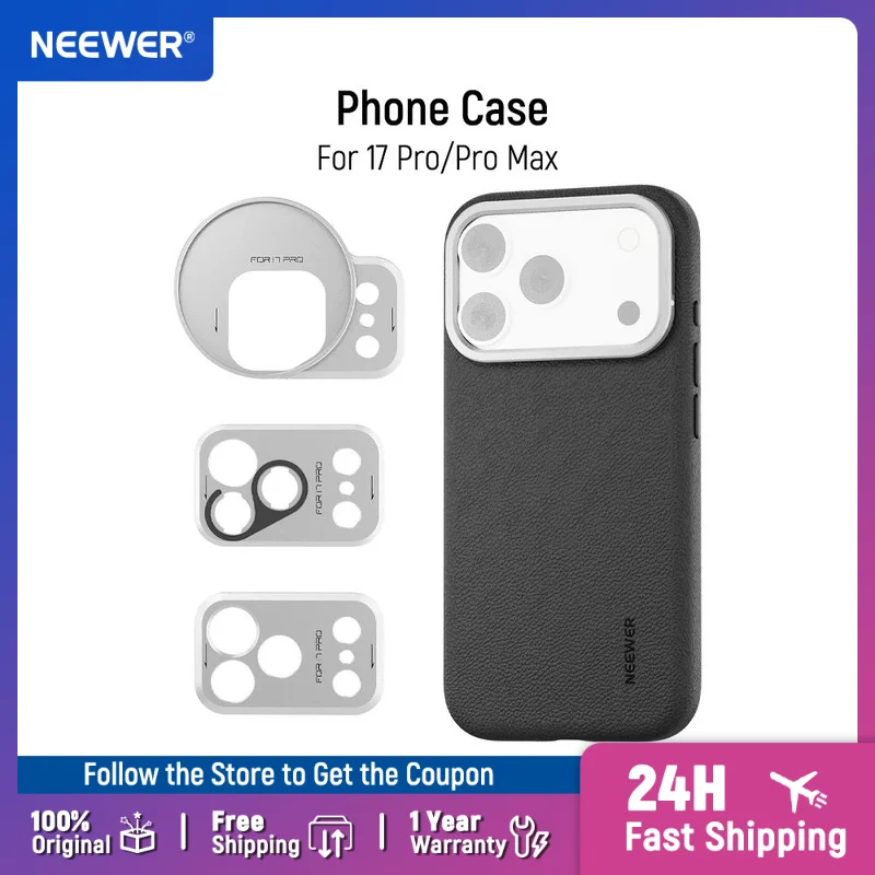 NEEWER Phone Case for 17 Pro/Pro Max, Modular Protective Heavy Duty TPU/PC Phone Cover with 67mm Filter Ring 17mm Lens Backplate