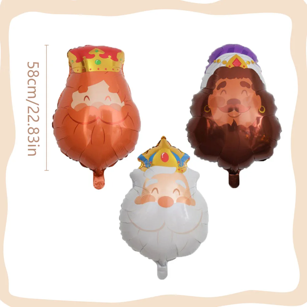 3pcs King Heard Balloons Cartoon King Foil Ball For Birthday Party Christmas Baby Shower Decorations Kids Toys Helium Air Globos