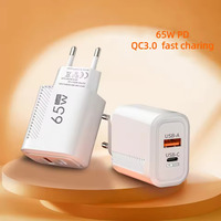 65W GaN USB C Charger Fast Charging Type C Mobile Phone Charger Wall Charger For iPhone 15 16 Pro Max Xiaomi Samsung EU/US Plug