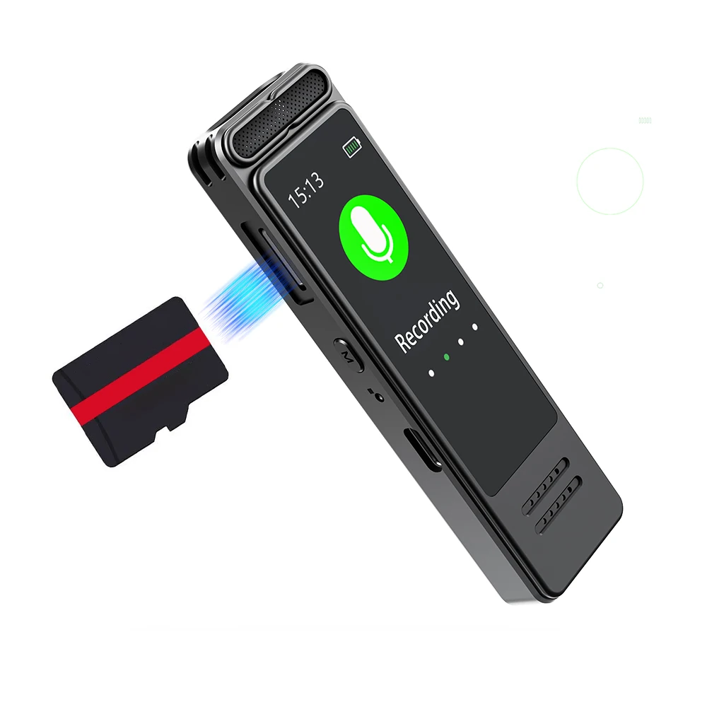 

Telele V89 Digital Voice Recorder with 1050mAH up to 1536kbps 80Hours Voice activated recording Password Protect Dictaphone