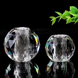 Clear Perforated Round Glass Prism Faceted Crystal Ball Pendant Chandelier Parts DIY Home Wedding Decor Accessories