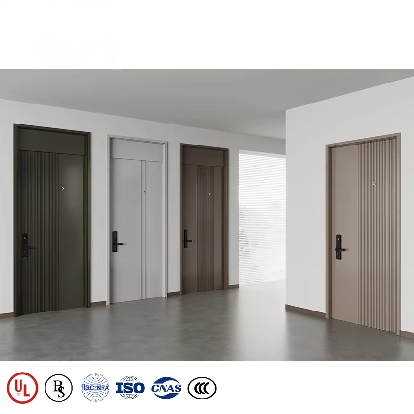 Residential anti-theft anti-skid anti-rust multi-point lock enhanced weatherproof safety zinc alloy steel door