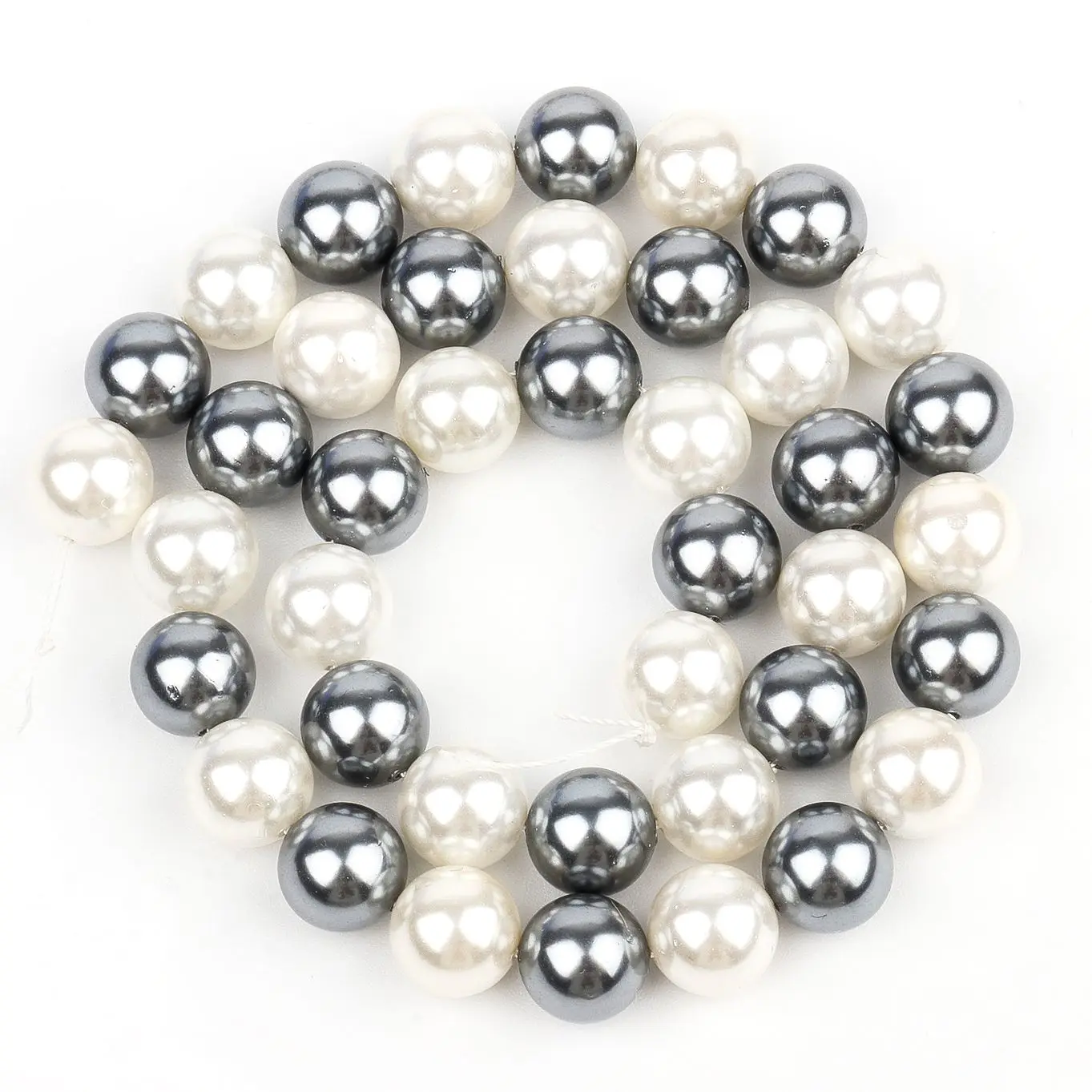 Natural Freshwater Shell Pearls Beads Round Loose Spacer Beads for Jewelry Making DIY Bracelet Necklace Accessories 6 8 10 12mm