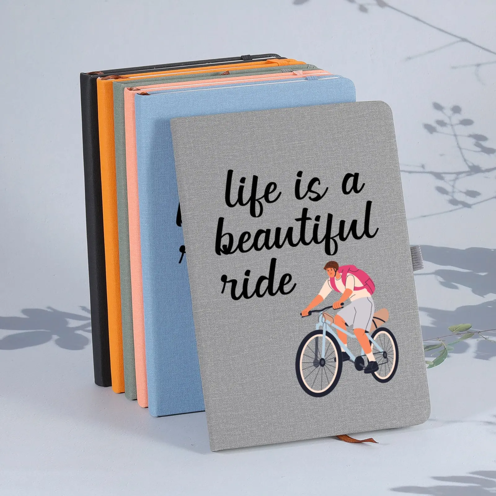 

A5 Notebook Personalized Life Is A Beautiful Ride Inspirational Gift for Cycling Lovers Art for Biking Enthusiasts Notepad