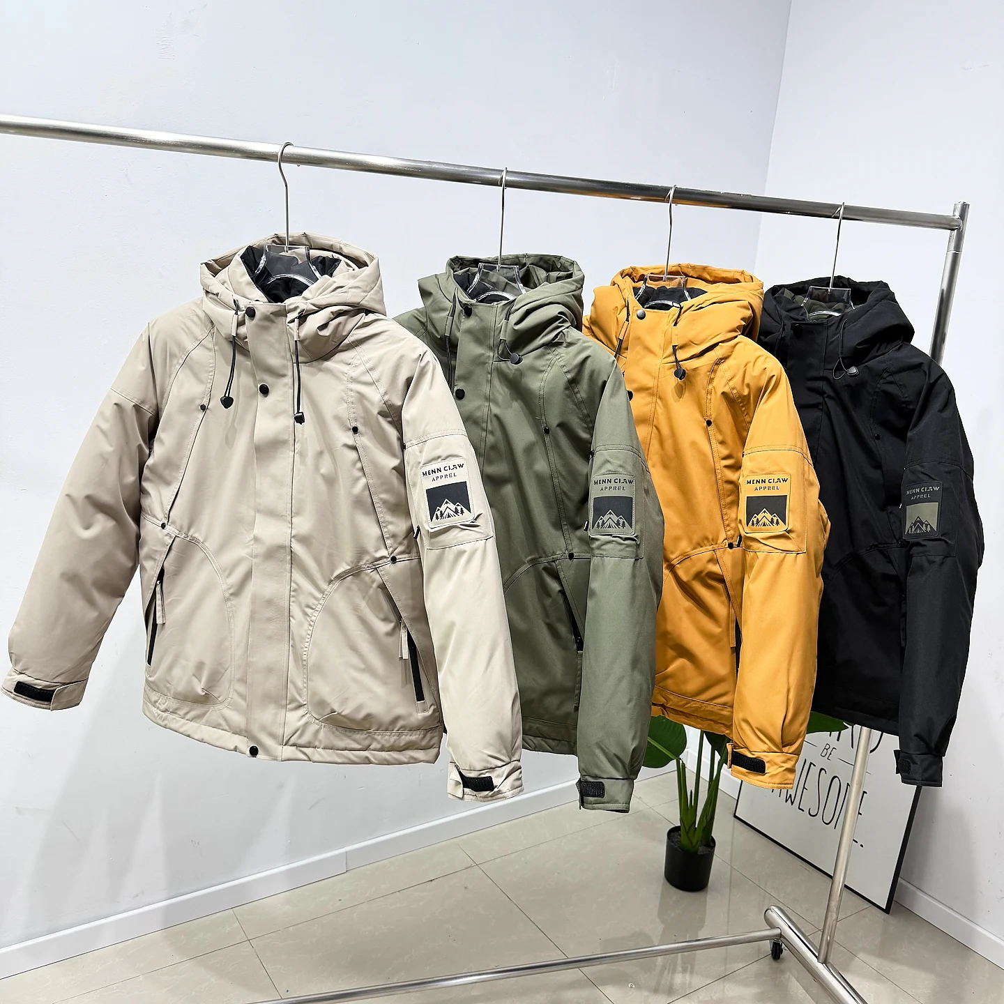 

Мужская утепленная хлопковая куртка с капюшоном для активного отдыха, ветрозащитная, теплая, повседневная, однотонная, с хлопковым наполнителем, для осени и зимы