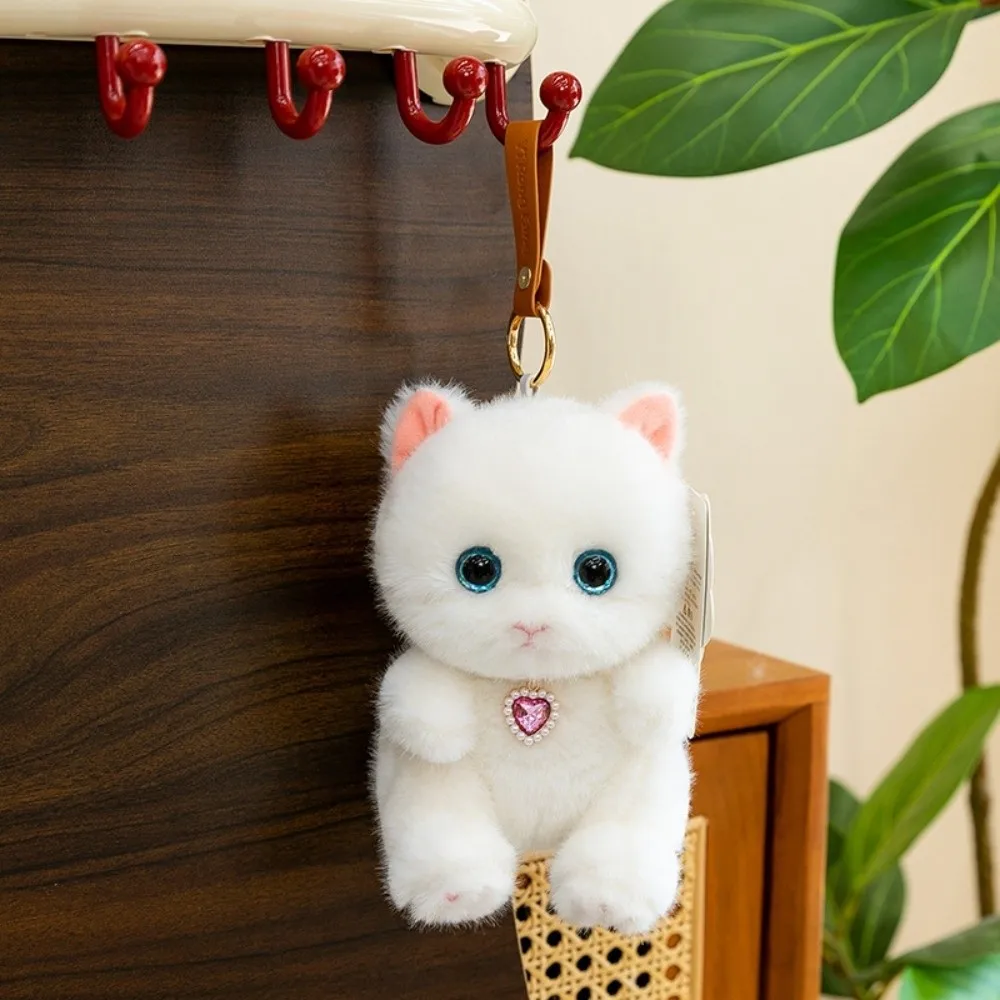 Gifts Realistic Kitten Shape Cat Keychain Sitting Cat Lying Cat Cat Pendant Soft Cute HandBag Pendant For Bag Decoration