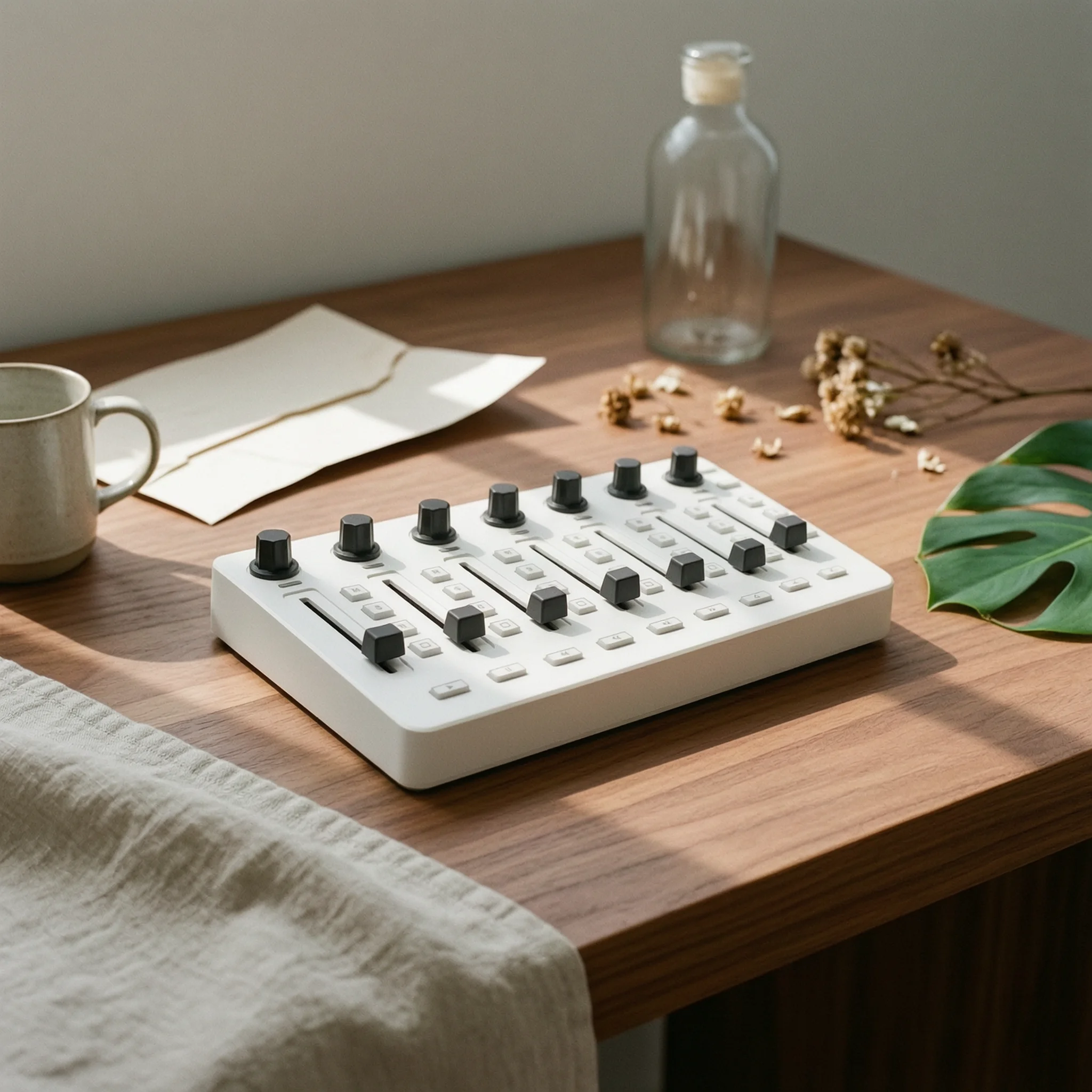 MIDI Controller with Faders Desktop USB MIDI Fader Controller Control Surface Multi-Channel Mixing Console Plug-and-Play