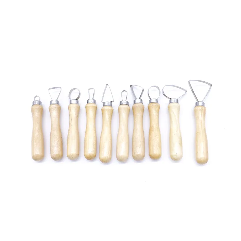 

DIY model tool 10-piece set, art pottery big head knife, pottery mud, clay plastic trimming, soft pottery clay scraper