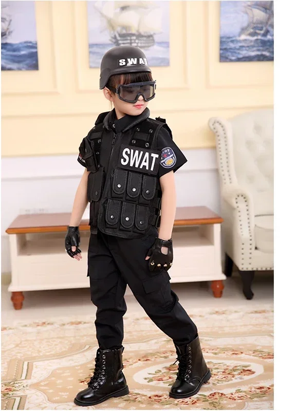 2025 Halloween Children Hunting Military Tactical Army Vest Kids Airsoft Gear Combat Armor Uniform Boy Girl Swat Police Outdoor view 4