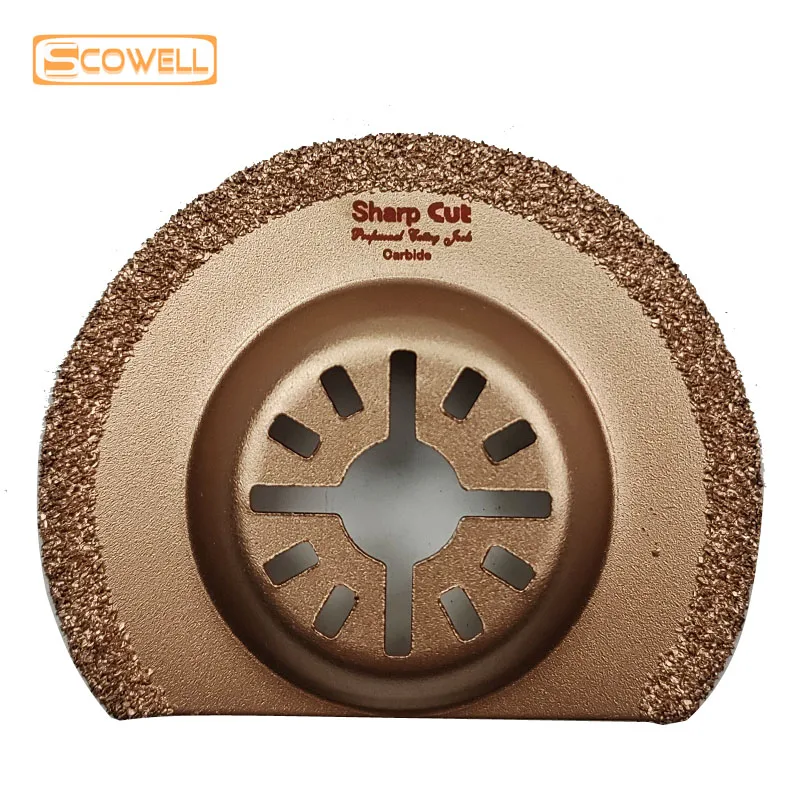 Multi Tool Carbide Grits Blades For Tile Grout Remove Tile Edge Eater Cutting Diamond Concrete Grinding Oscillating Saw Blade
