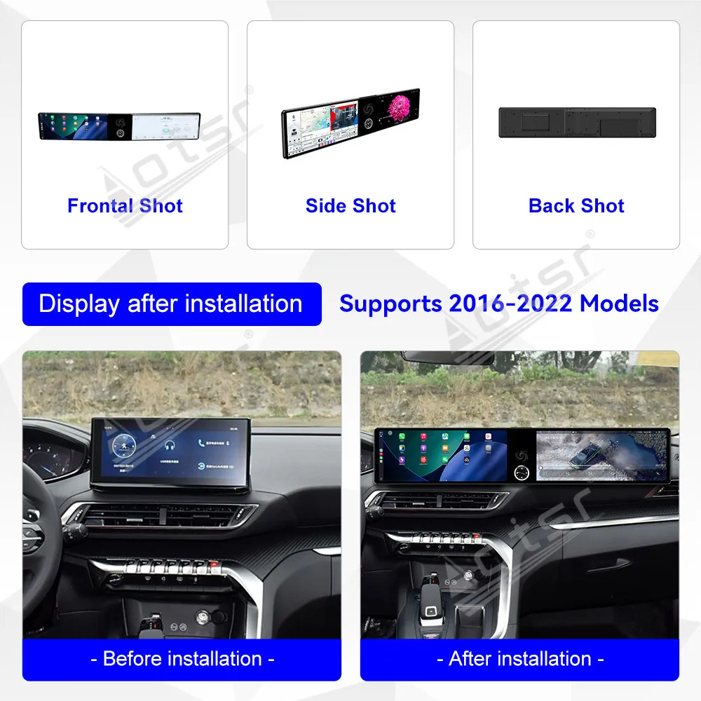 8-core Dual Screen For Peugeot 4008 5008 2016~2022 Android 13 Car Radio Screen Multimedia Player GPS Navigation IPS Head Unit