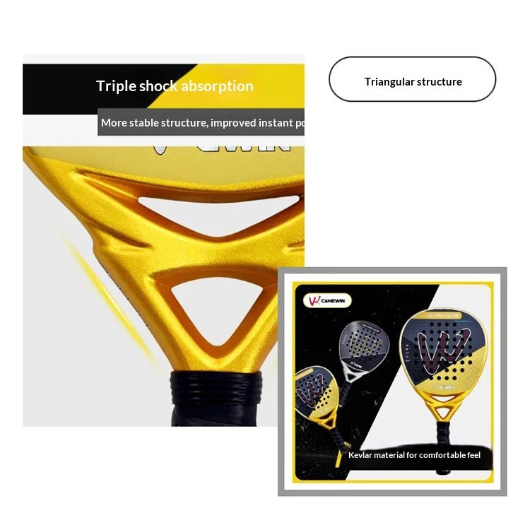 Custom printed Carbon fiber material padel racket, 38mm thickness 360g weight, carbon fiberglass composite surface OEM for amate