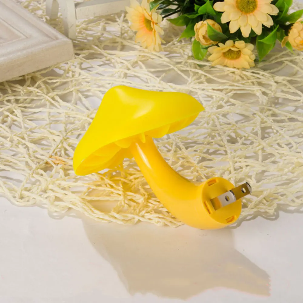 US EU Plug Mushroom Light Control Night Light Yellow LED Light Sensor Night Light Home Decoration