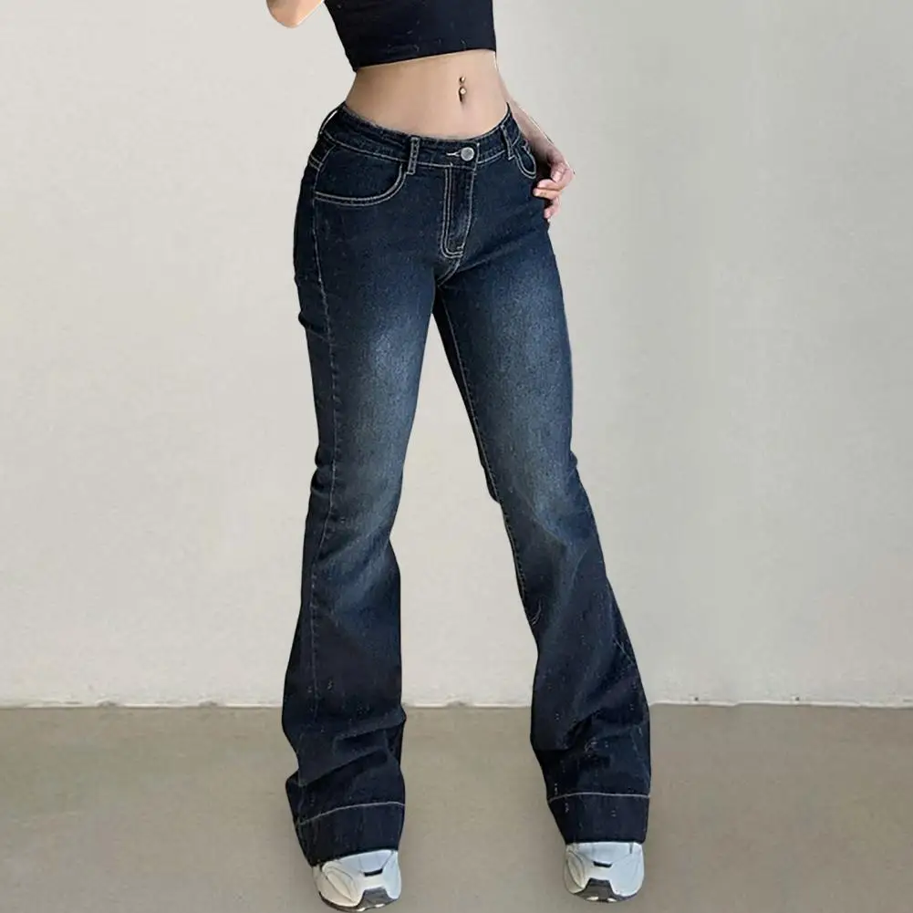 New Flare Jeans Women's Low Waist Trousers Vintage Aesthetic Denim Pants Streetwear Mom Casual Korean Fashion Jeans