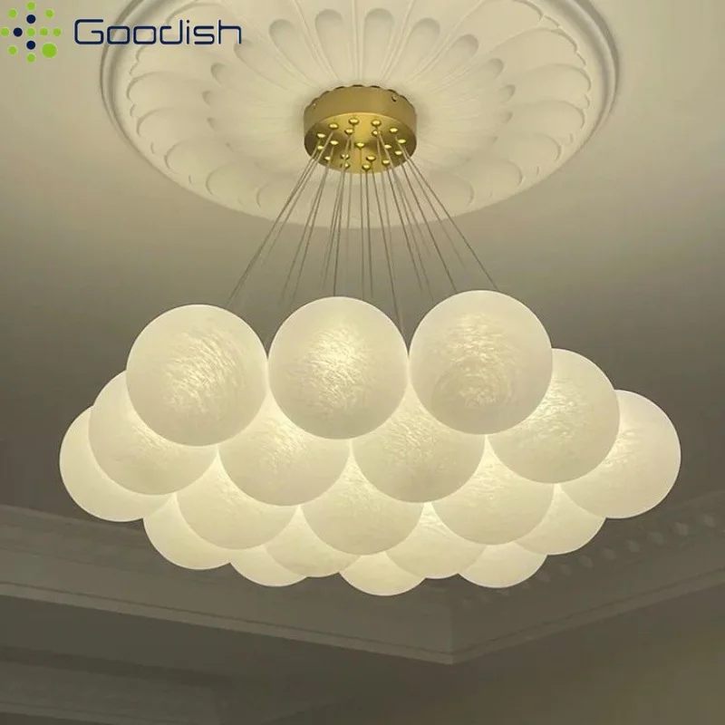 Minimalist Industrial Creative Bubble Ball Cushion Shape LED Pendant Lights Art Lamps for Living Room Home Decoration Chandelier