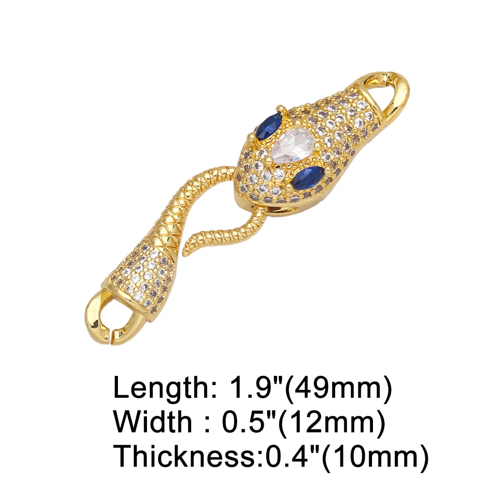 OCESRIO Snake Head Clasps Bracelet Connector CZ Copper Gold Plated DIY Handmade Easy Hook Jewelry Making Supplies cnta076