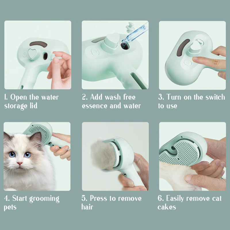 Steam Spray Pet Grooming Comb 6