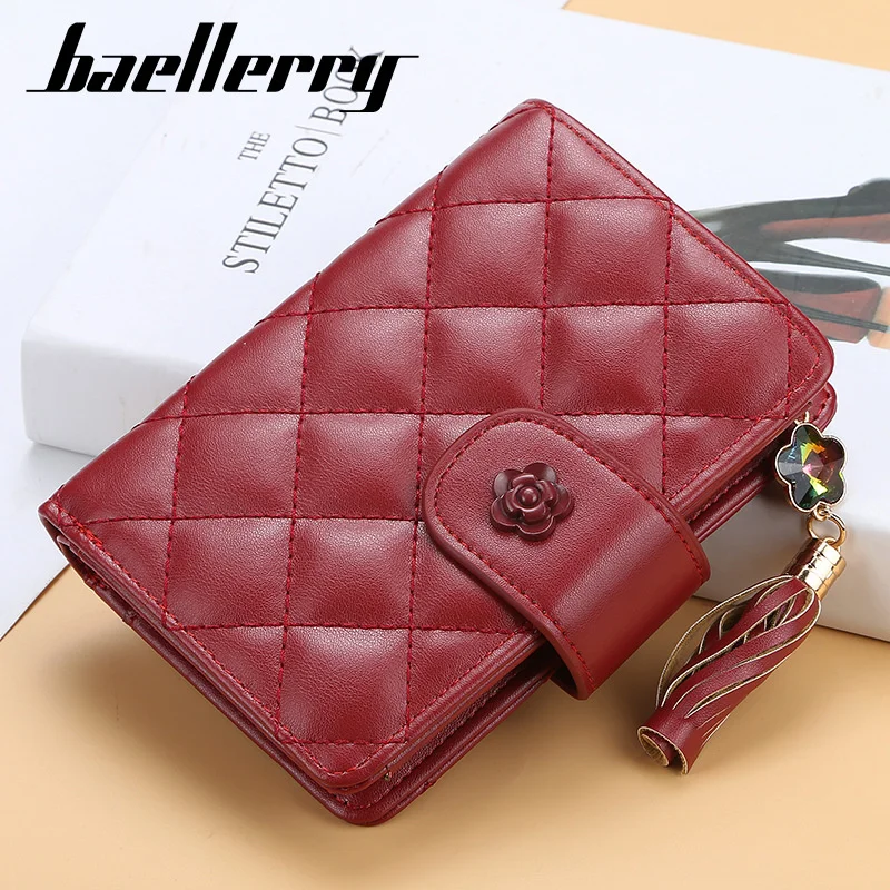 

Fashion Small Wallets For Women Brand Luxury Card Purses Pink And Black Holder Zipper Coin Purse Woman Soft Leather Wallet