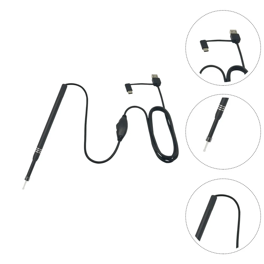 5.5mm Visual Otoscope Pick High Definition Display Borescope Camera Ear Inspection Tool Safe Deep Cleaning with 6