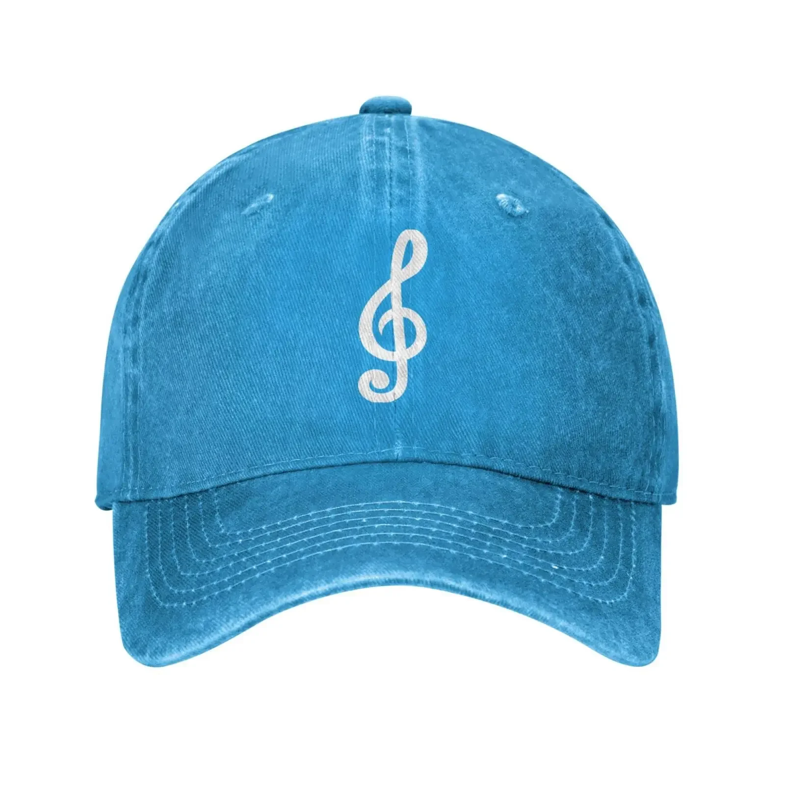 Treble Clef Music Baseball Cap Adult Denim Hat Cotton Fashion Washed Cap Unisex Adjustable Streetwear Outdoor Sports