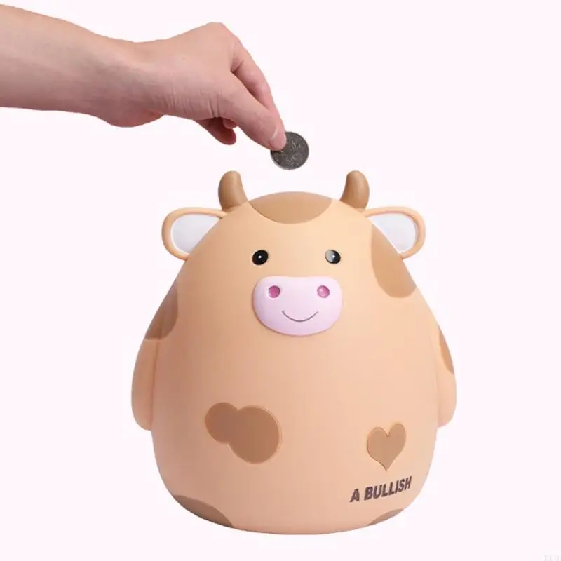 クリエイティブカウのためのkx4bピギーバンクビニールコインストレージジャー漫画アニマルマネーボックスホームベッドルームデコレーションキッズバースデーgi