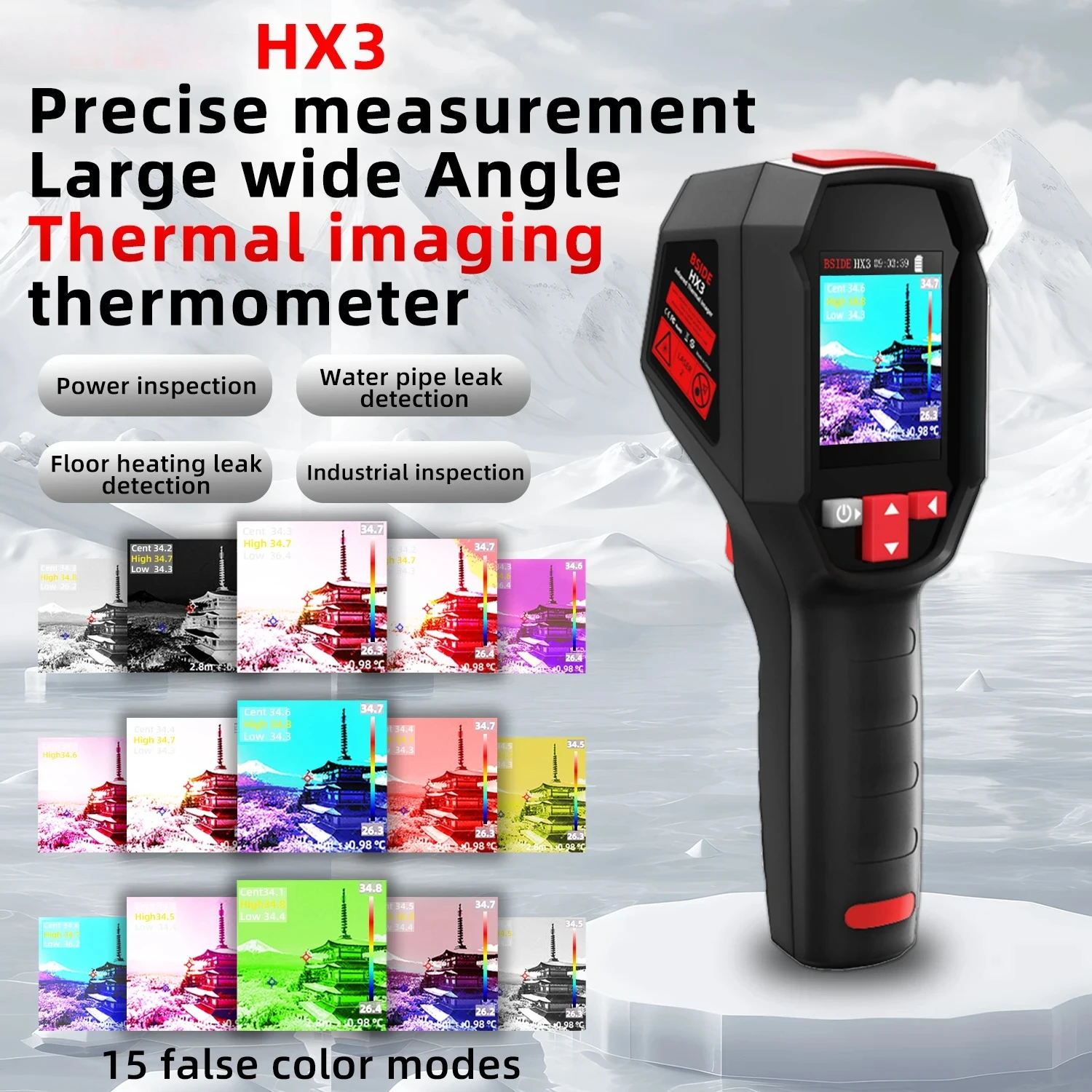 Thermal Imaging Camera 240x240 IR Resolution Temp Measurement Laser Pointer Photo Capture for Electrical HVAC Industrial