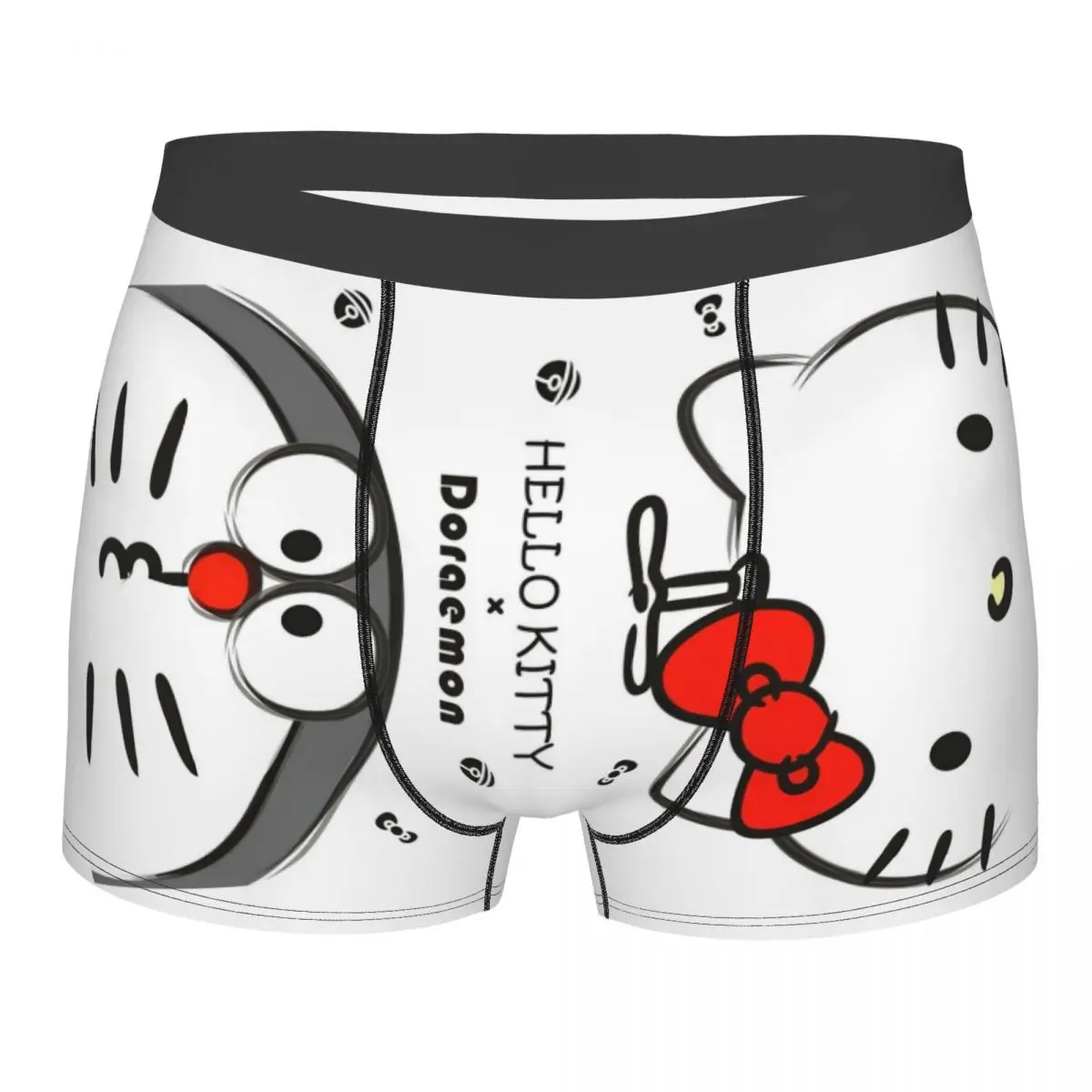 Men Kawaii Doraemon Hello Kitty Cartoon Boxers Shorts Novelty Japanese Anime Underwear Printed Novelty Shorts Boxer Briefs