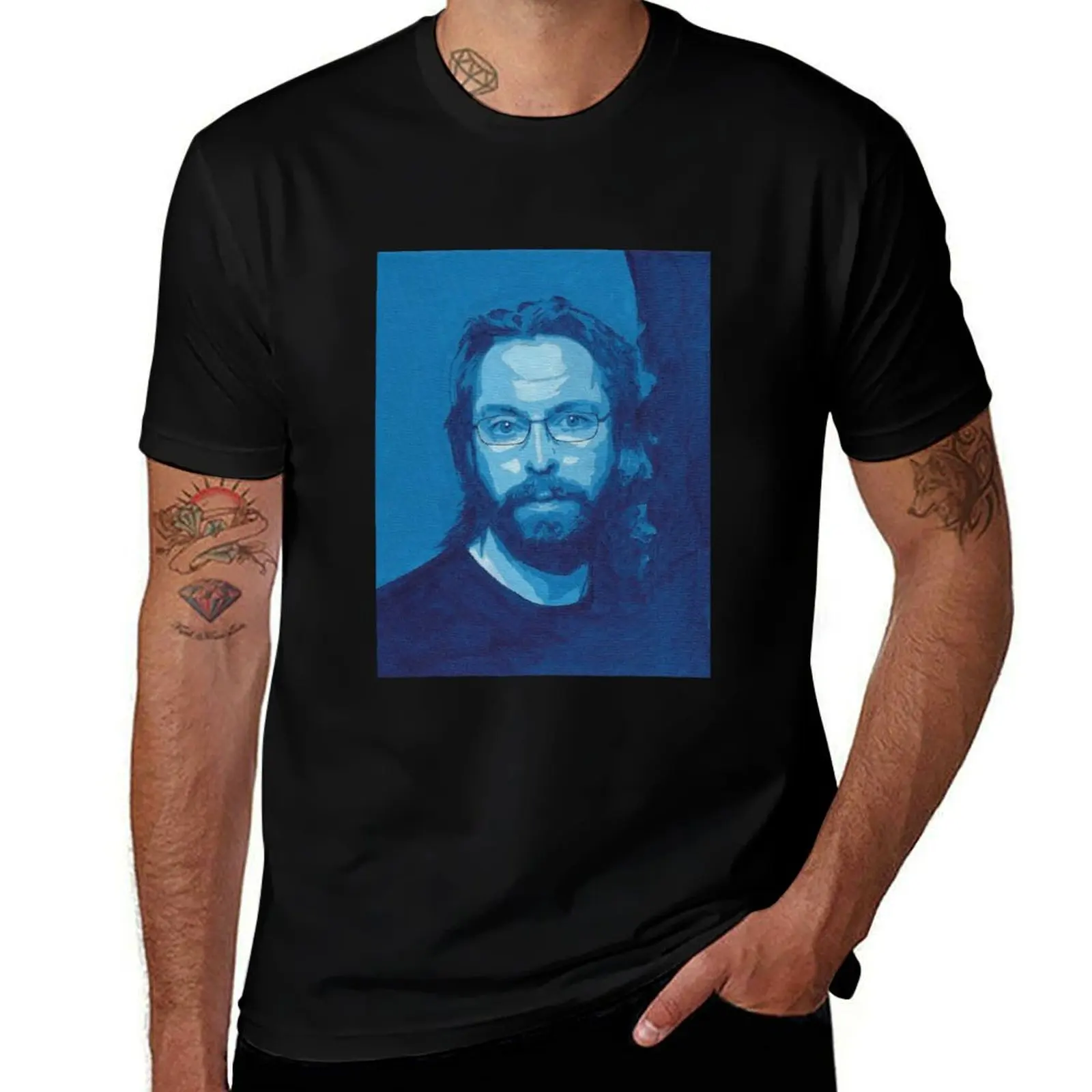 Martin Starr Blue Portrait T-Shirt Casual Trendy Streetwear Tee Shirt T-Shirt