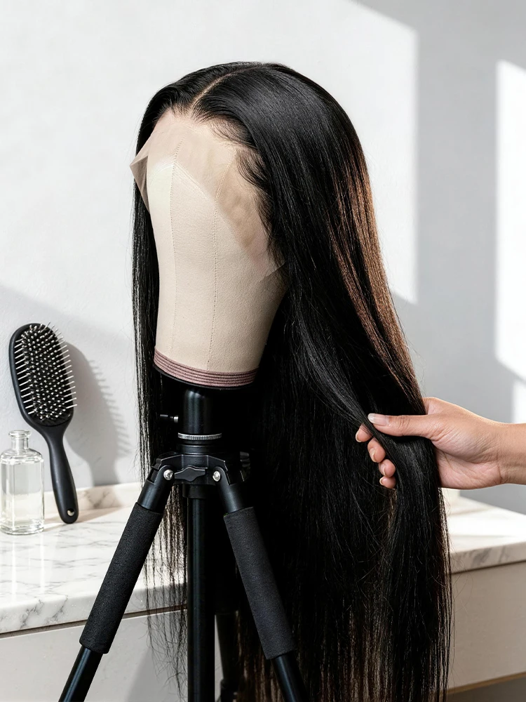 Perruque 100 % cheveux humains, os droit, 13x4 13x6 HD dentelle frontale transparente, cheveux brésiliens, 360 dentelle intégrale, pré-éclaircie, pour femmes noires