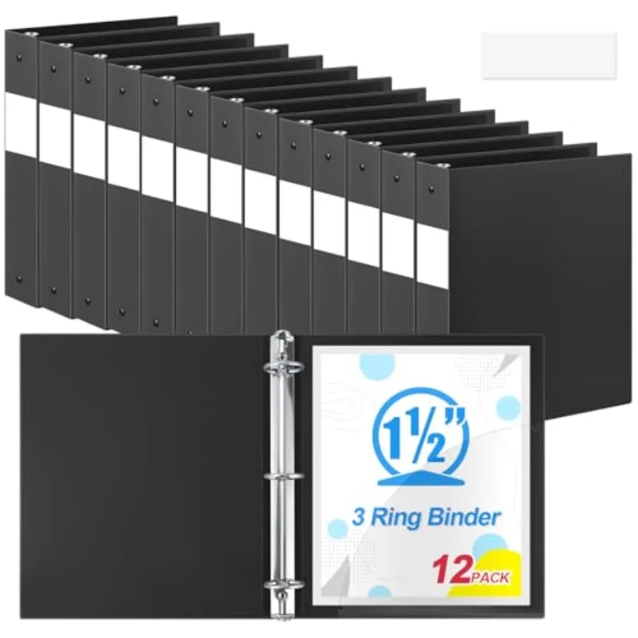 

Набор из 3 папок-регистраторов для бумаги формата Letter (12,7 x 27,9 см), вмещает 350 листов, с карманами, пластиковые, для школы, офиса, дома, организации документов.