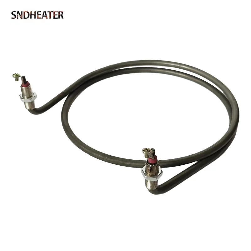 SNDHEATER 220V 1.5KW Electric Oven Heating Element 12x1.75MM Thread Round Hot Air Heater Resistance Replacement 215MM for Stove