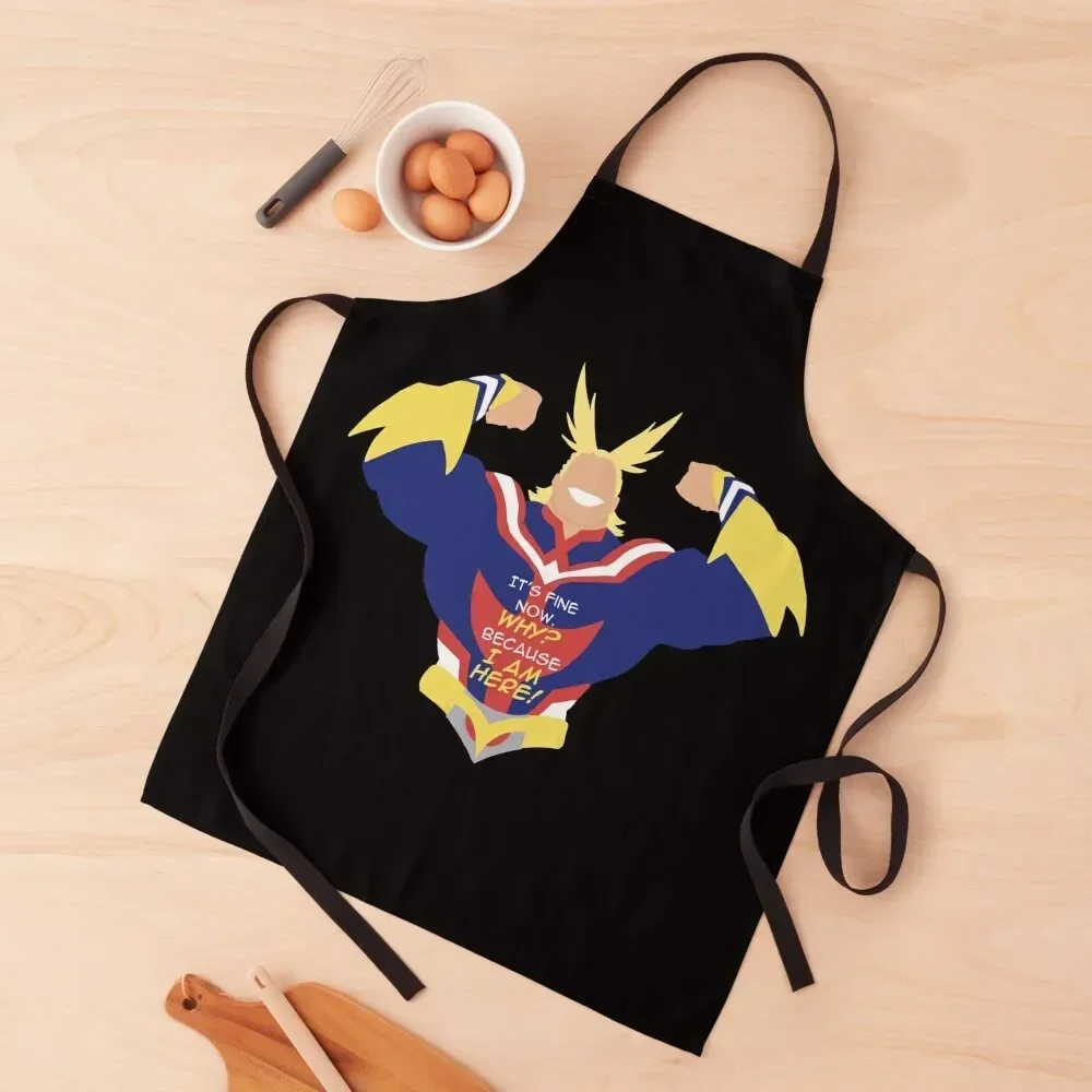 

All Might Silhouette Apron Art Kitchen Items chef for man Home Cleaning Apron