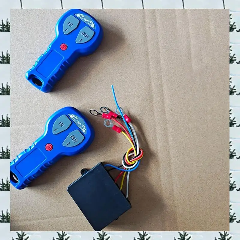 

ABLG 12V 24V Waterproof Car Wireless Winch Electric Remote Control Blue Plastic +Manual Transmitter Set Truck ATV SUV Truck Vehi
