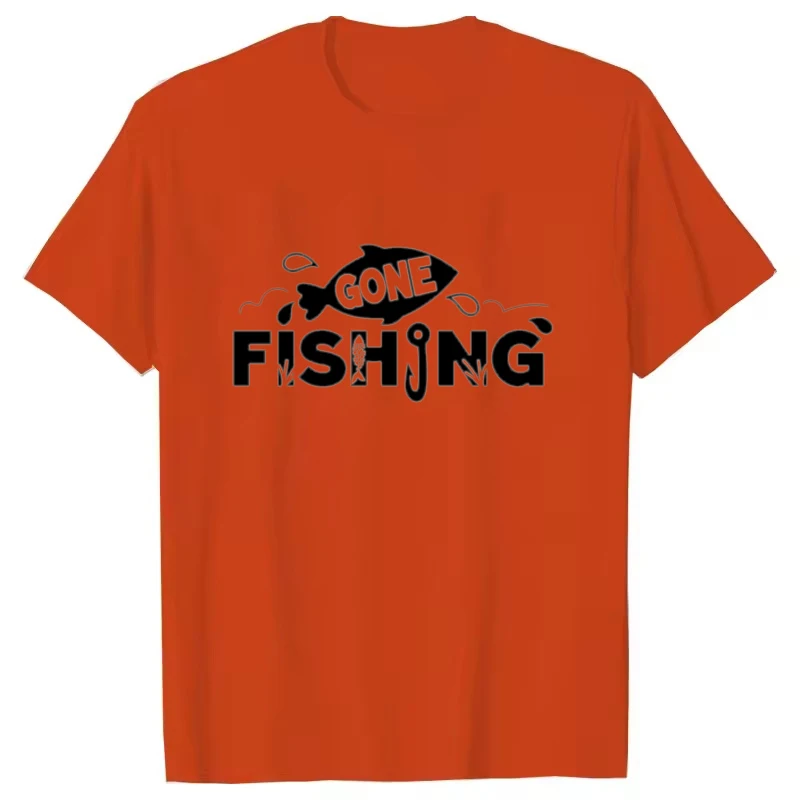 Neues Lustiges Gone Fishing Aufdruck T-Shirt Kurzarm O-Ausschnitt Locker Sitzend Herren Damen Sommer Cooles T-Shirt Unisex Tee Shirt Tops Kawaii Kleidung – Detail 6