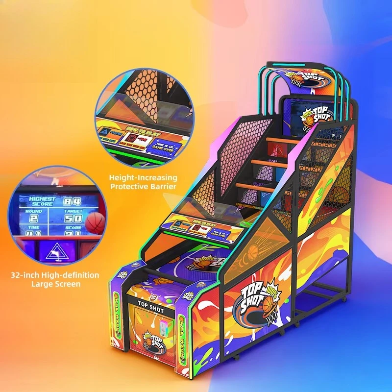 Indoor Game Room Amusement Park Equipment Coin Operated Video Games Arcade Basketball Shooting Machine