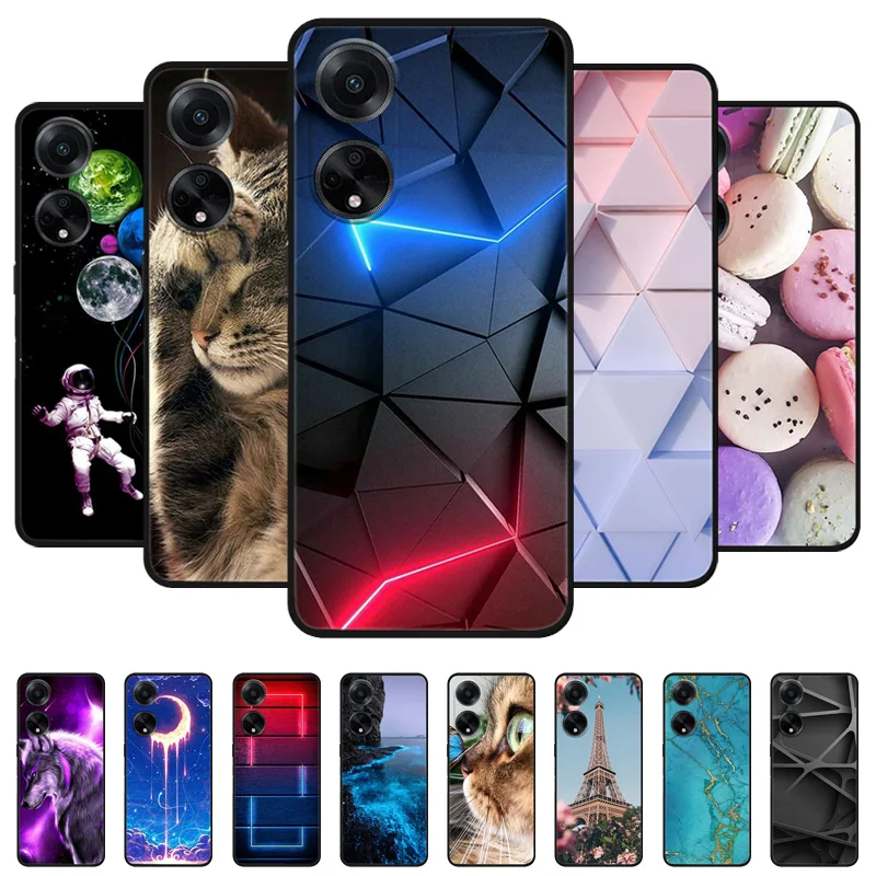 For Oppo A98 5G Case A 98 Black Silicone Painted Soft Black Cover for Oppo A98 2023 Funda OPPOA98 CPH2529 Coque Protective TPU