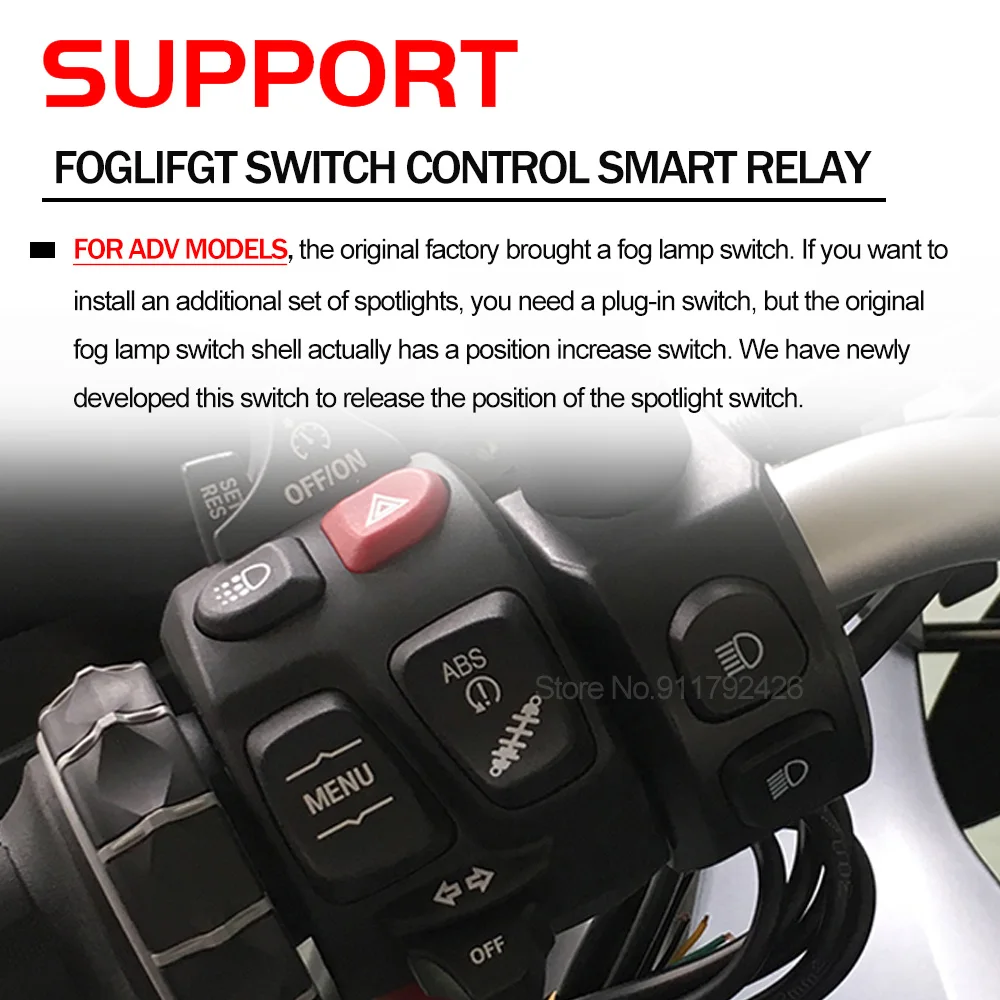 For BMW R1200 R1250 GSA F850GSA R1200GS ADV R1250GS Adventure Motorbike Handle Expand Foglight Switch Control Smart Relay Button