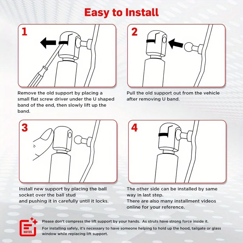 C1617397 دعامات غاز 30 بوصة 200N لـ Leer Camper Shell/نافذة/صندوق الأدوات (مجموعة من 2) #6