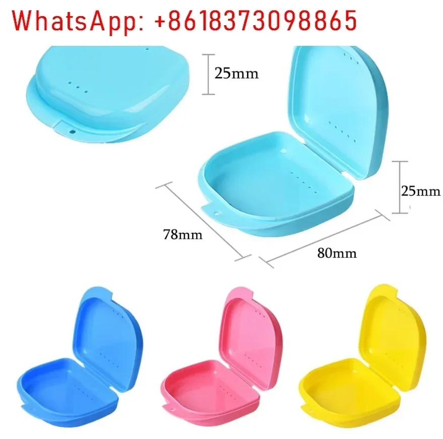 60pcs Orthodontic Plastic Box Retainer Case  Mouth Guard Denture Storage Box With Holes False Teeth Protective Case