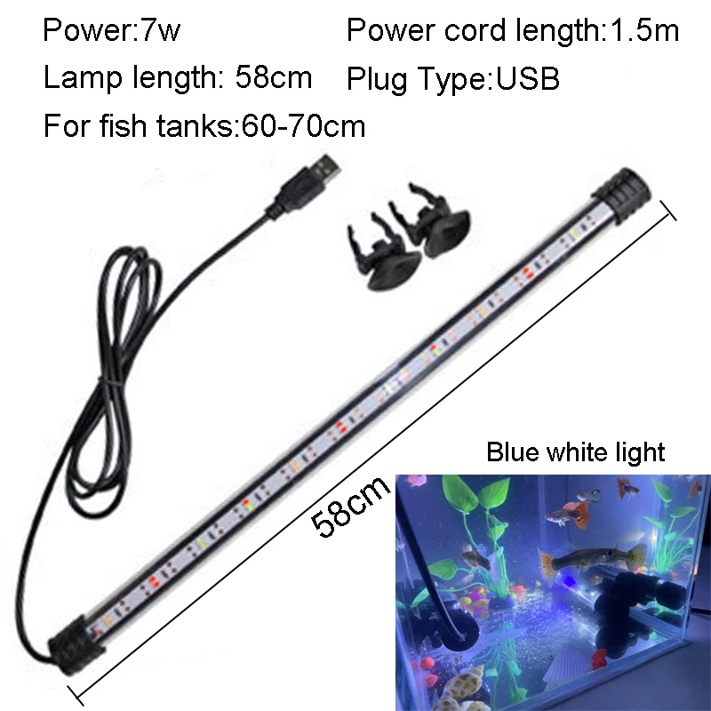 18-58cm USB Plug Aquarium Licht LED Waterdicht Aquarium Licht Onderwater Verlichting Dompelpompen Lamp Plant Grow Lamp 110-240V